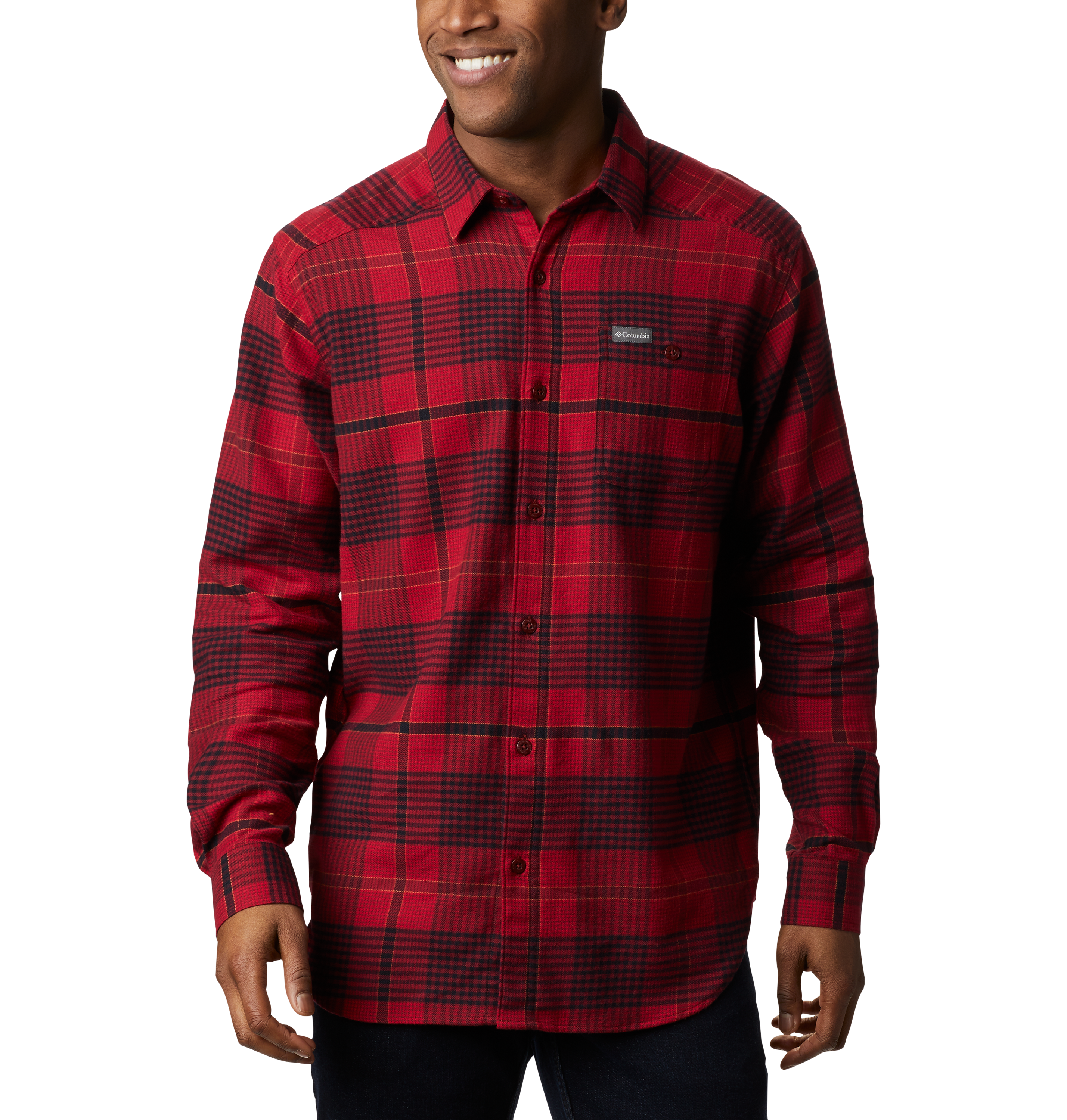 Chemise Columbia Homme En Flanelle Rouge à Carreaux - Taille XL - Occasion Parfait État